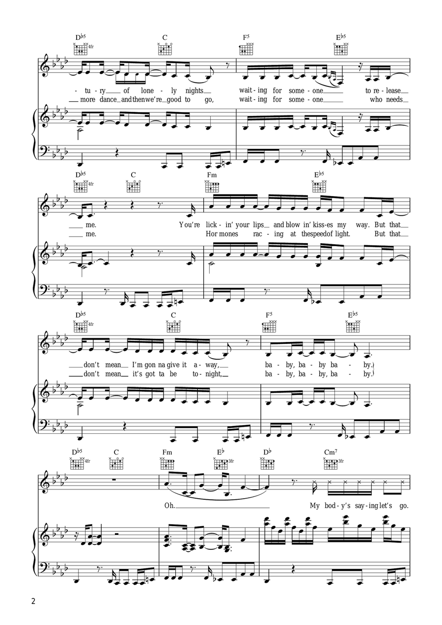 Genie In A Bottle Piano, Vocal scores gallery preview page 2