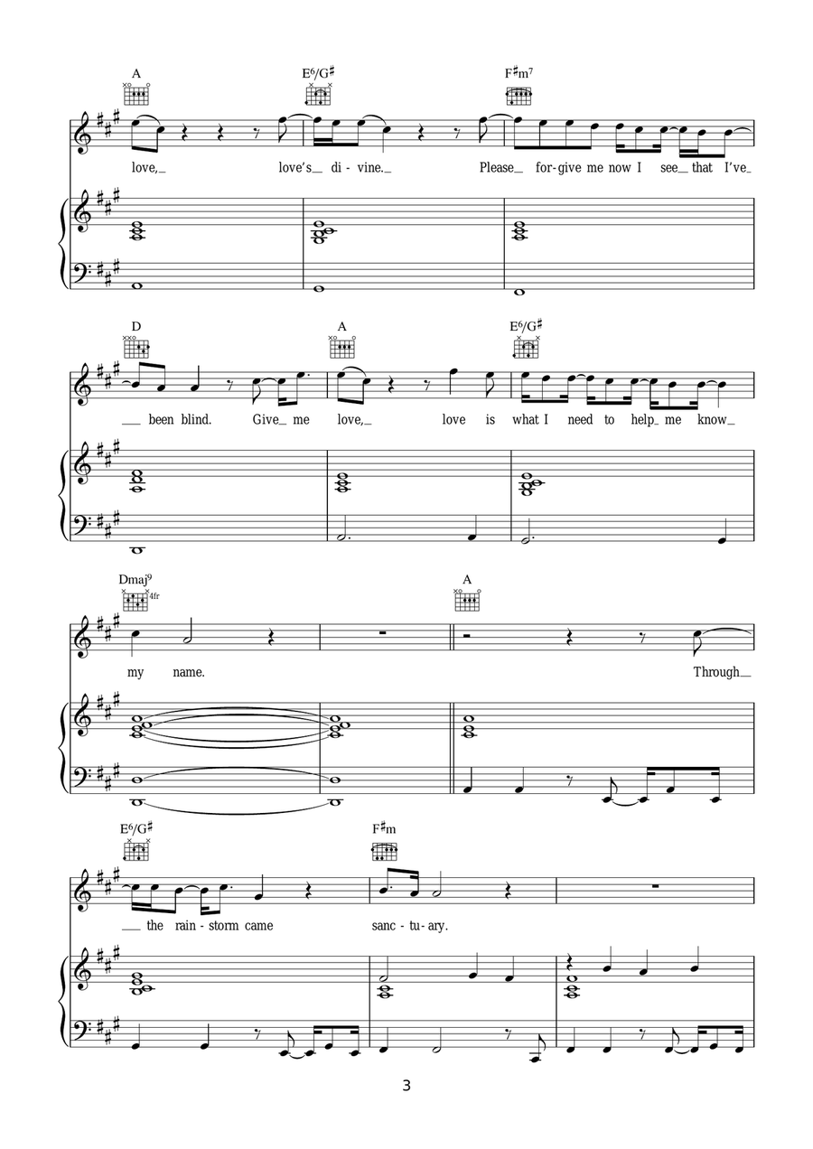 Love's Divine Love's Divine Piano, Vocal scores gallery preview page 3