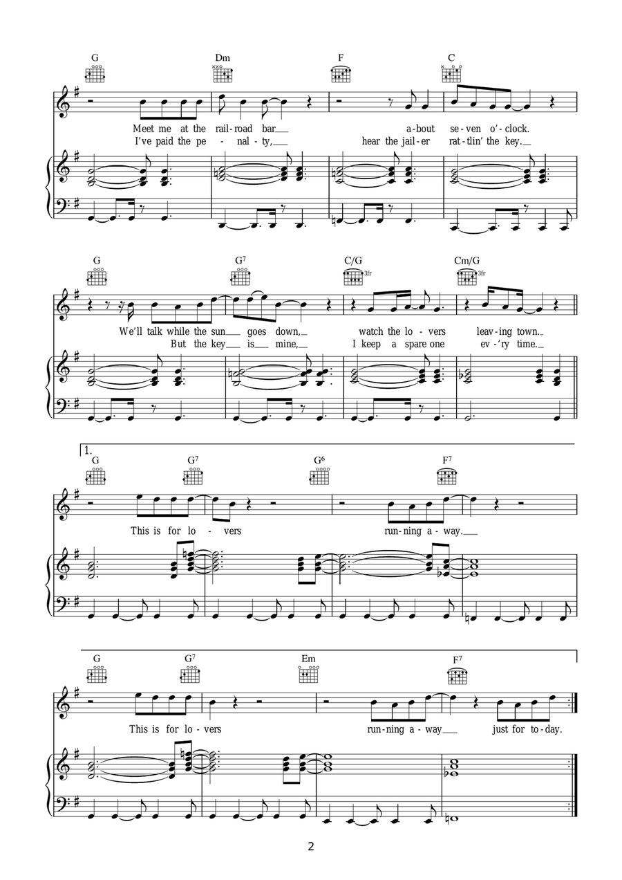 For Lovers (featuring Pete Doherty) Piano, Vocal scores gallery preview page 2