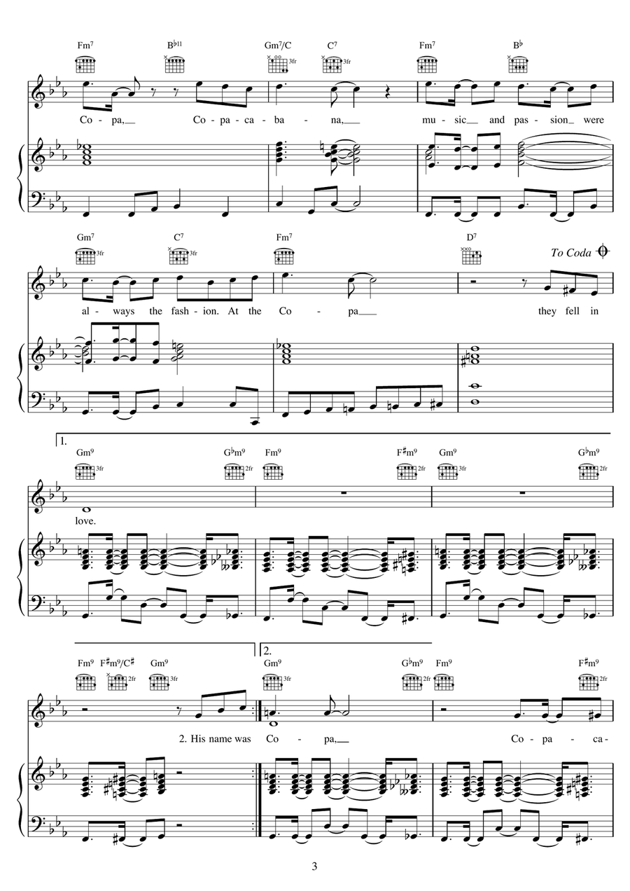 Copacabana (At The Copa) Copacabana (At The Copa) Piano, Vocal scores gallery preview page 3