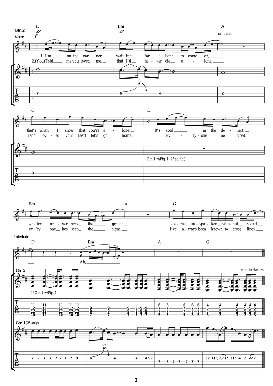 Cold Desert Cold Desert Guitar Tablature scores gallery preview page 2