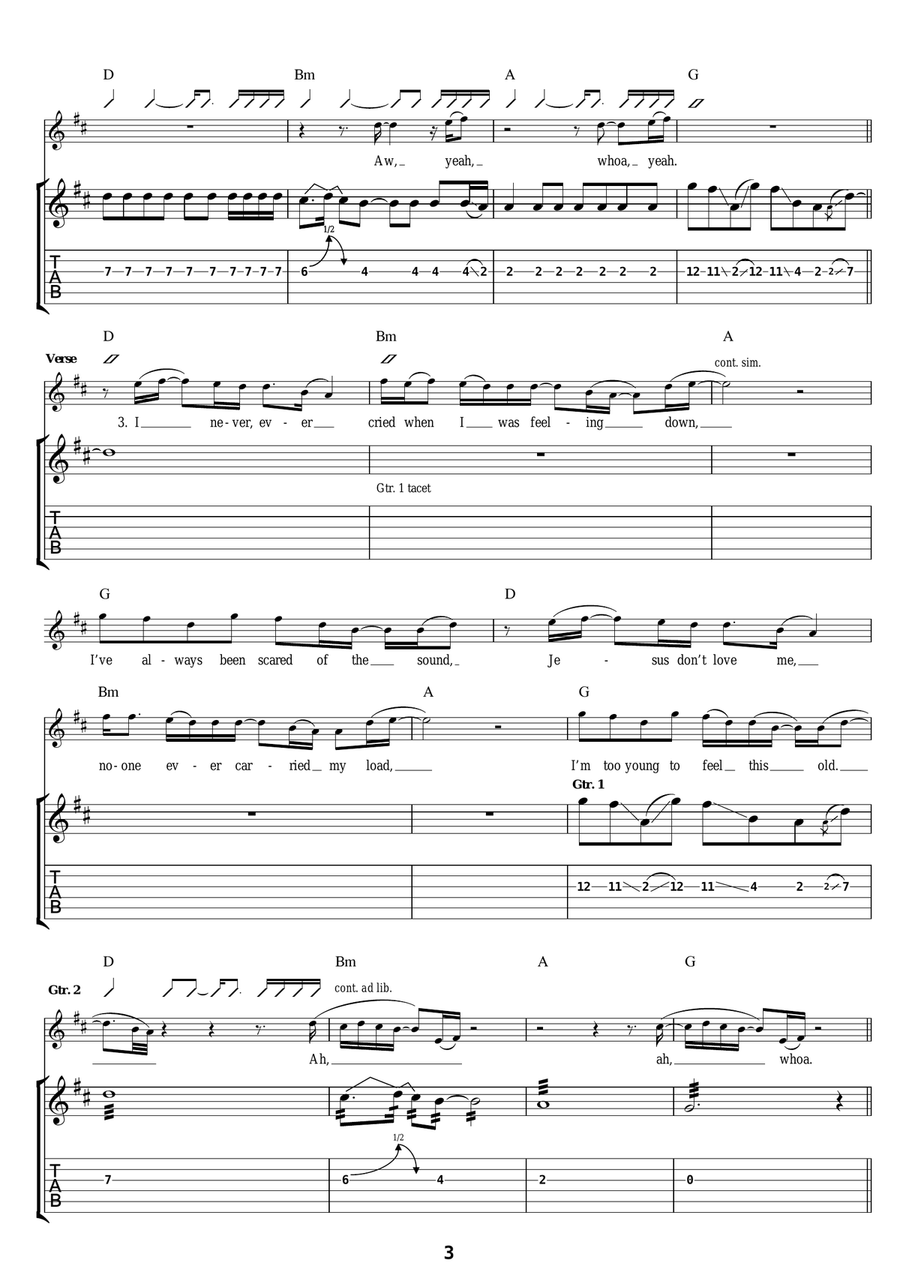 Cold Desert Cold Desert Guitar Tablature scores gallery preview page 3