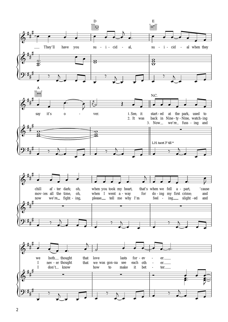 Beautiful Girls Beautiful Girls Piano, Vocal scores gallery preview page 2