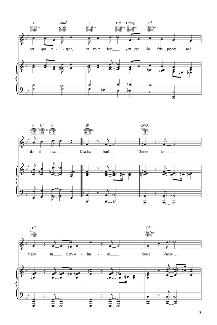 The Charleston The Charleston Piano, Vocal scores gallery preview page 3