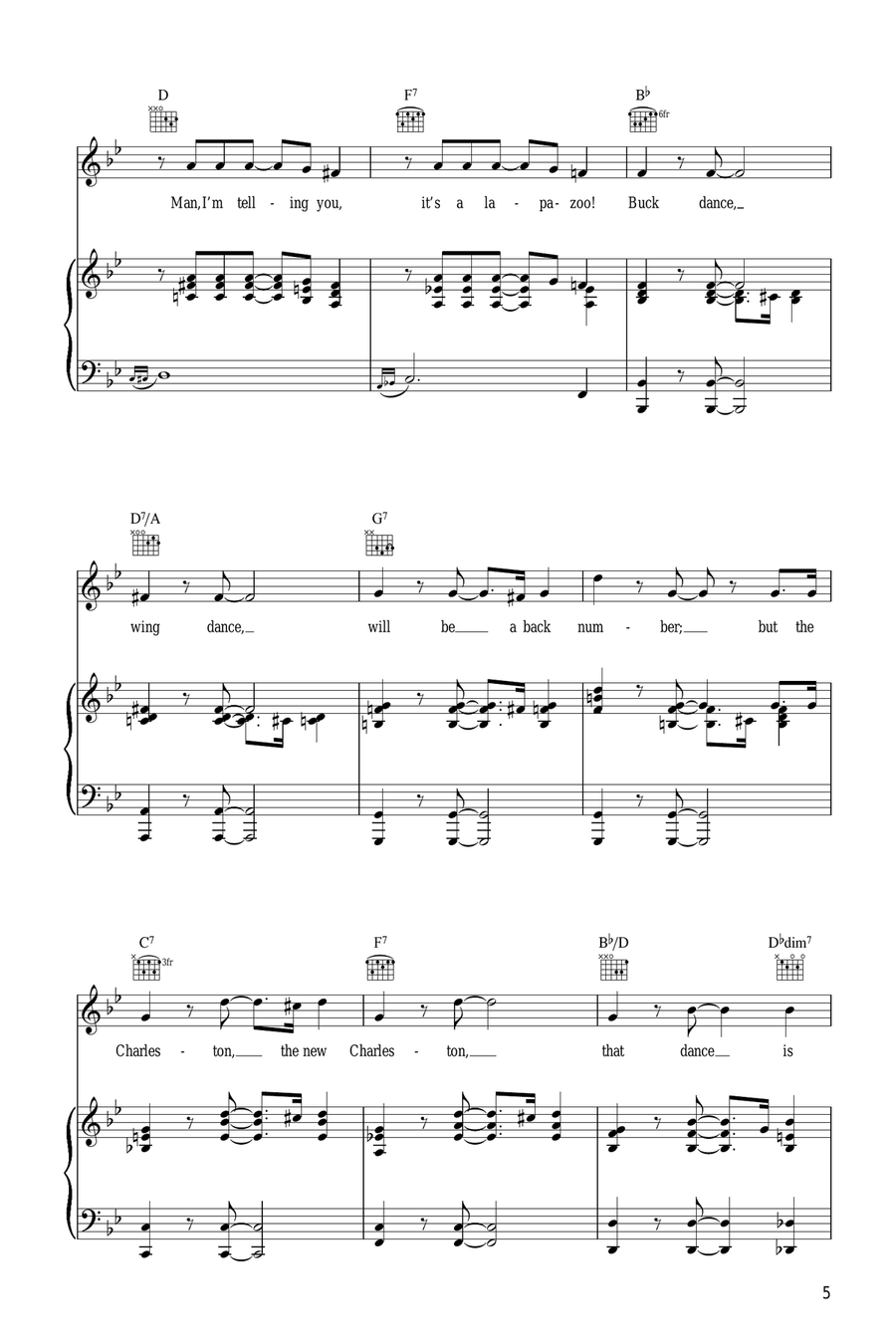 The Charleston The Charleston Piano, Vocal scores gallery preview page 5