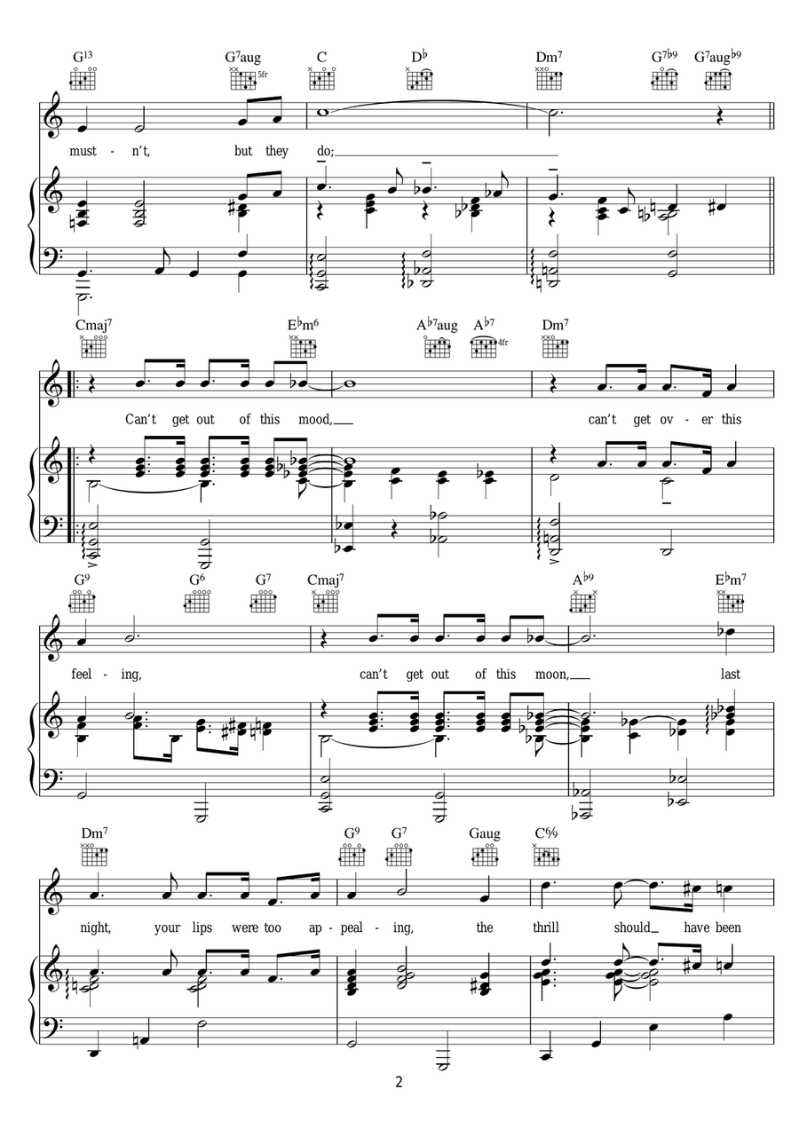 Can't Get Out Of This Mood Piano, Vocal scores gallery preview page 2