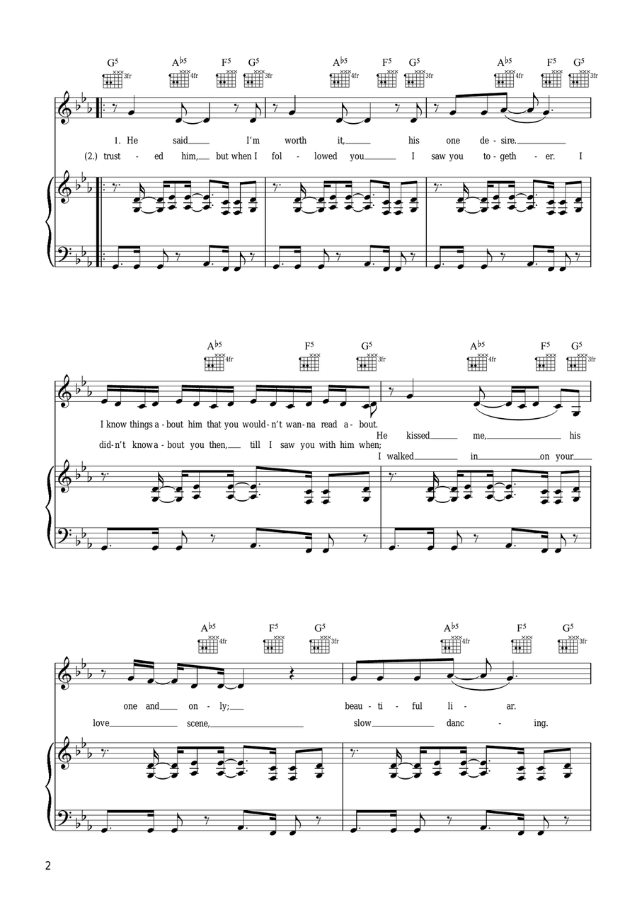 Beautiful Liar Beautiful Liar Piano, Vocal scores gallery preview page 2