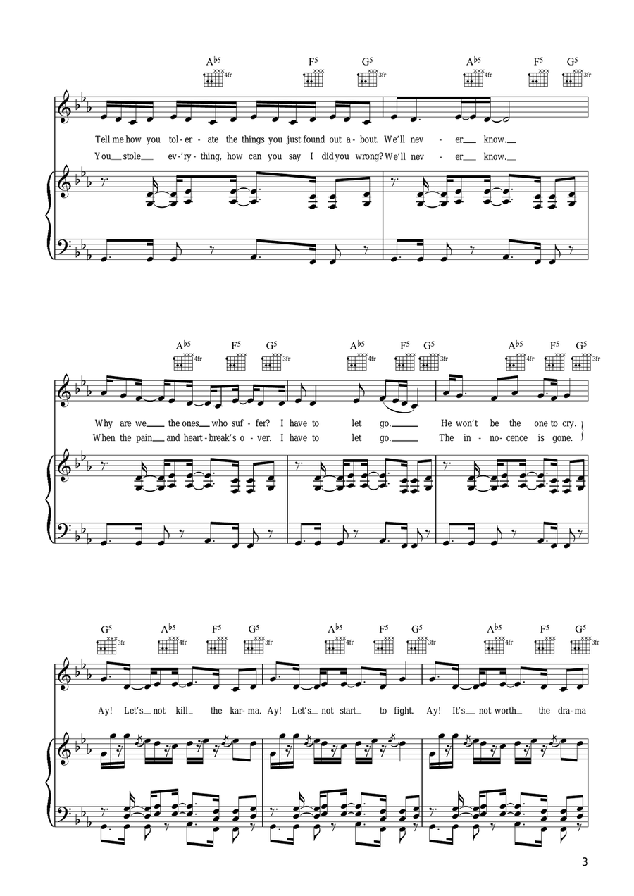 Beautiful Liar Beautiful Liar Piano, Vocal scores gallery preview page 3