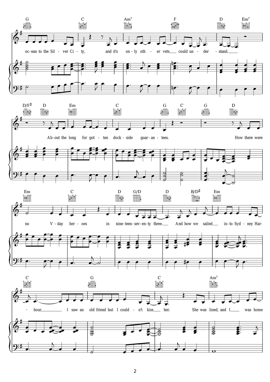 Khe Sanh Khe Sanh Piano, Vocal scores gallery preview page 2
