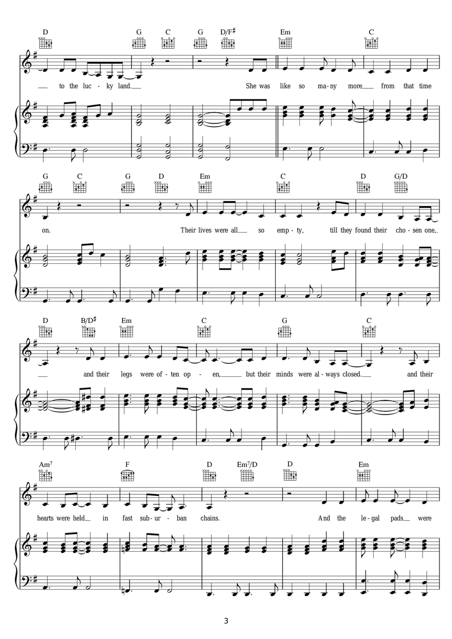 Khe Sanh Khe Sanh Piano, Vocal scores gallery preview page 3