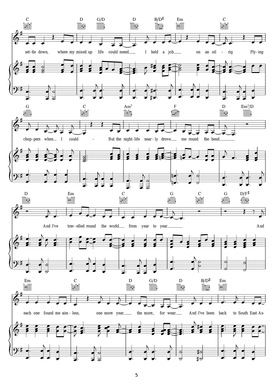 Khe Sanh Khe Sanh Piano, Vocal scores gallery preview page 5
