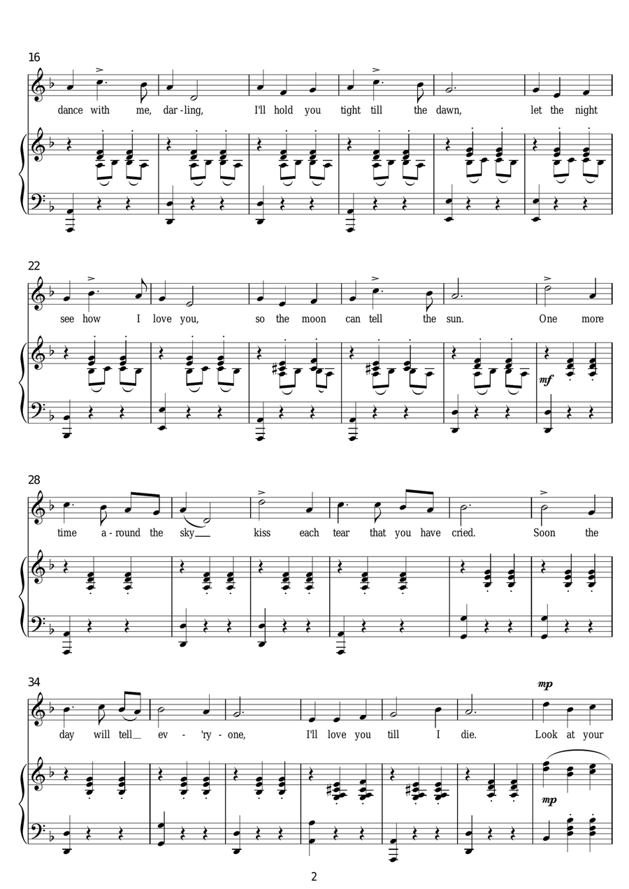 Irene's Song (theme from The Forsyte Saga) Piano, Vocal scores gallery preview page 2