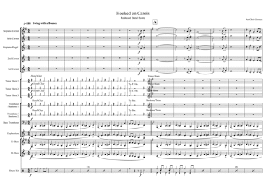 Hooked on Carols Concert Band scores gallery preview page 1