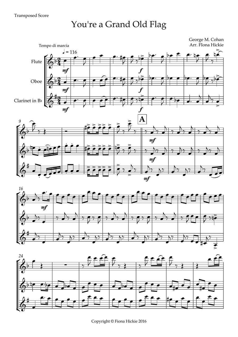 You're a Grand Old Flag You're a Grand Old Flag Woodwind Trio scores gallery preview page 2
