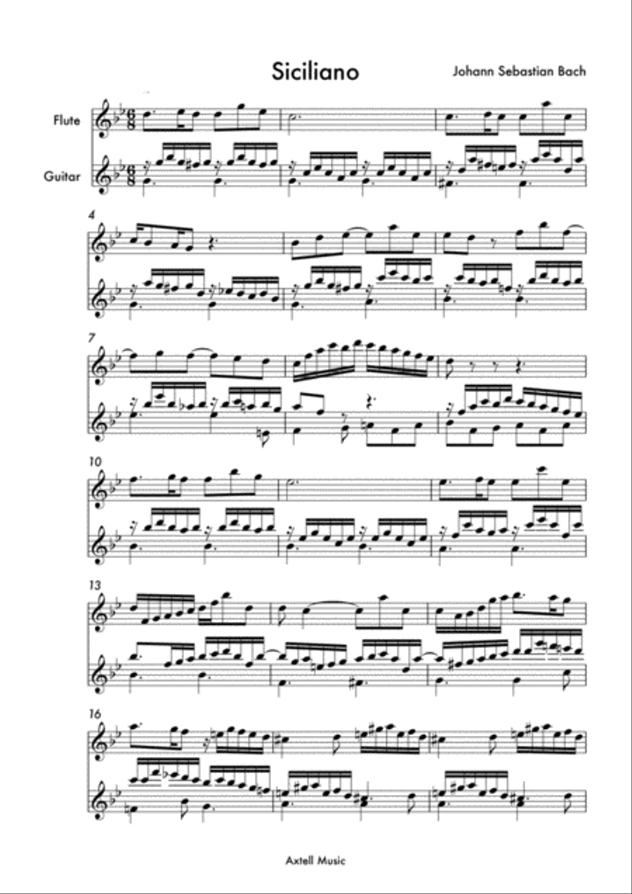 siciliano - Johann Sebastian Bach Flute scores gallery preview page 2