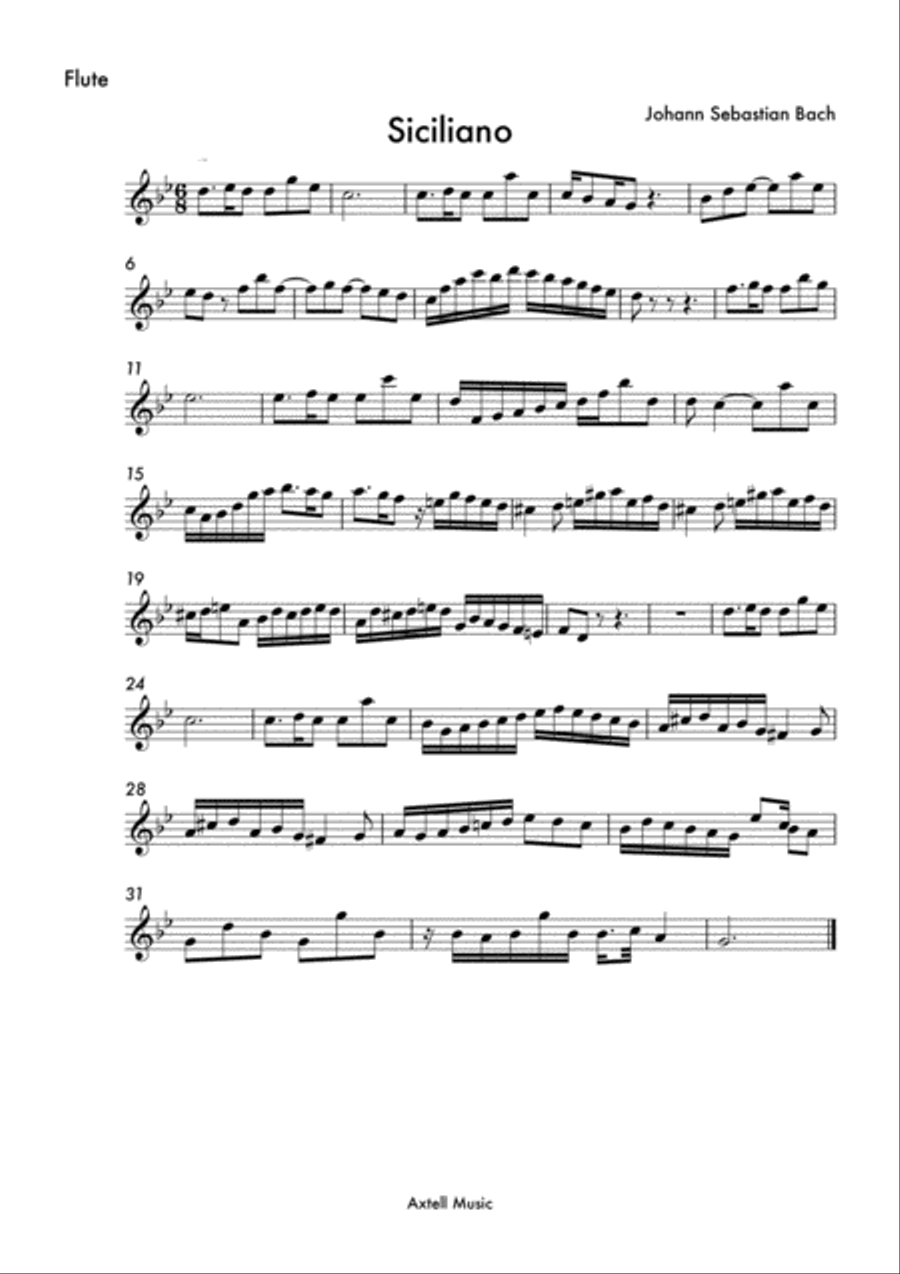 siciliano - Johann Sebastian Bach Flute scores gallery preview page 4