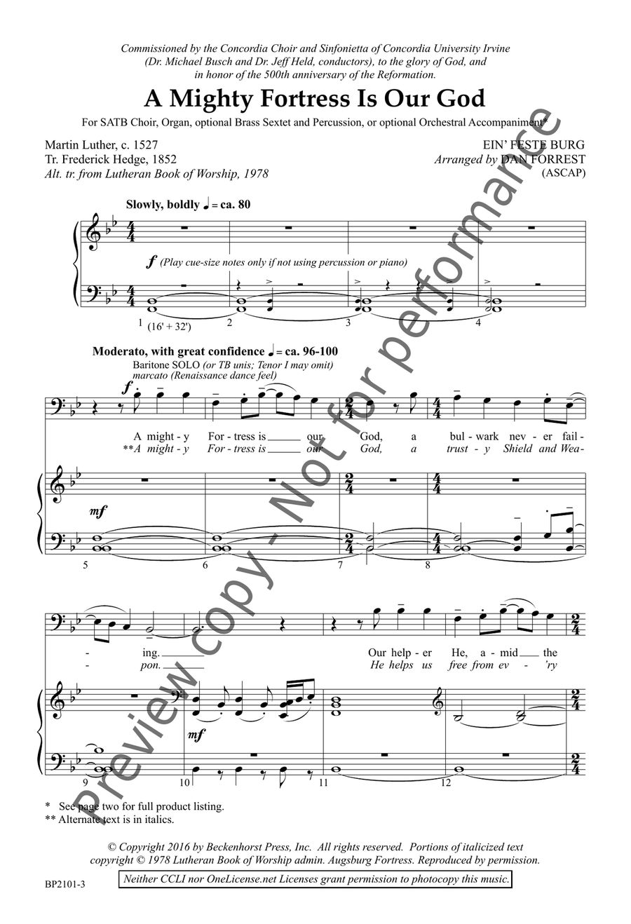 A Mighty Fortress Is Our God - SATB 4-Part scores gallery preview page 4