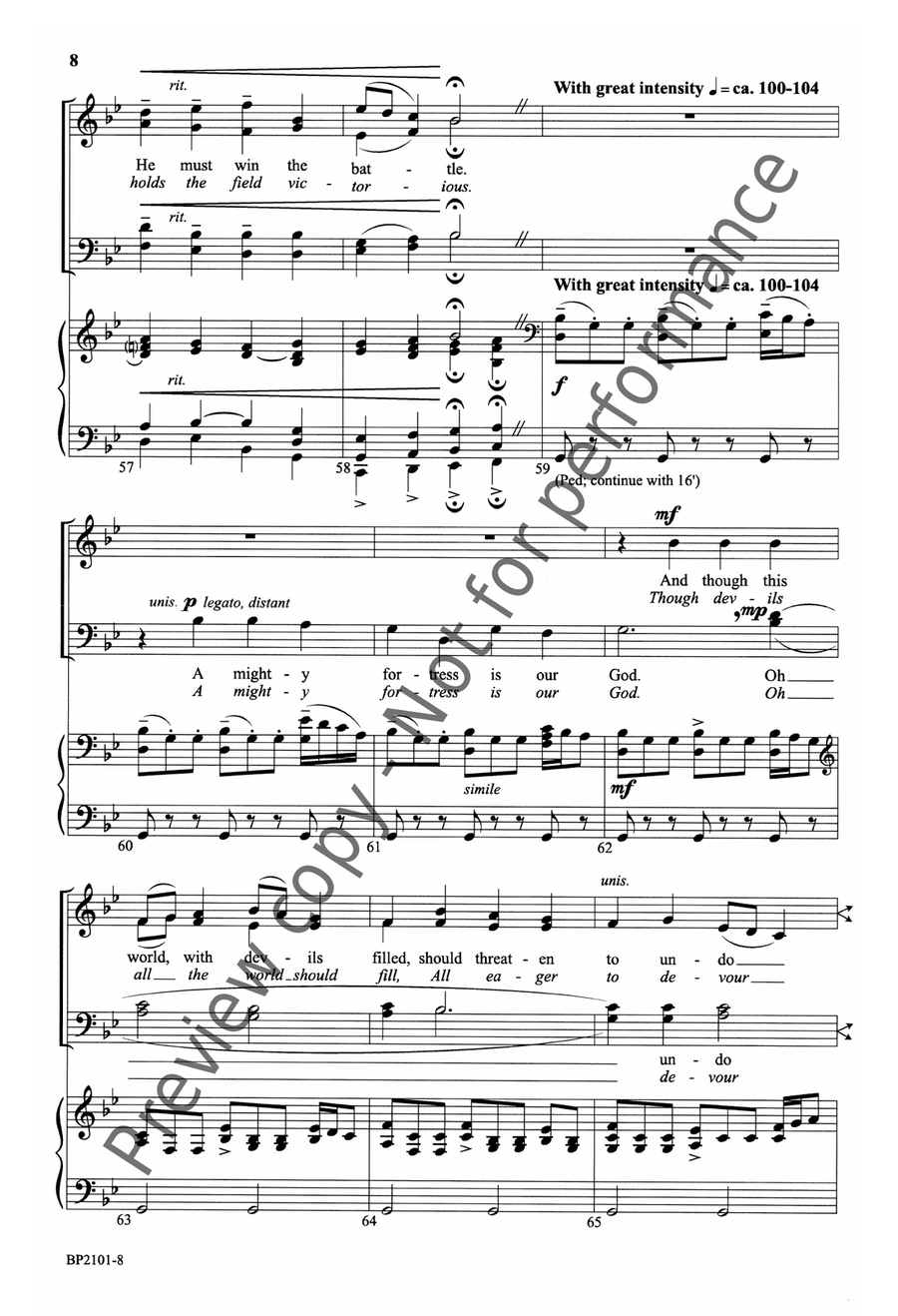 A Mighty Fortress Is Our God - SATB 4-Part scores gallery preview page 9