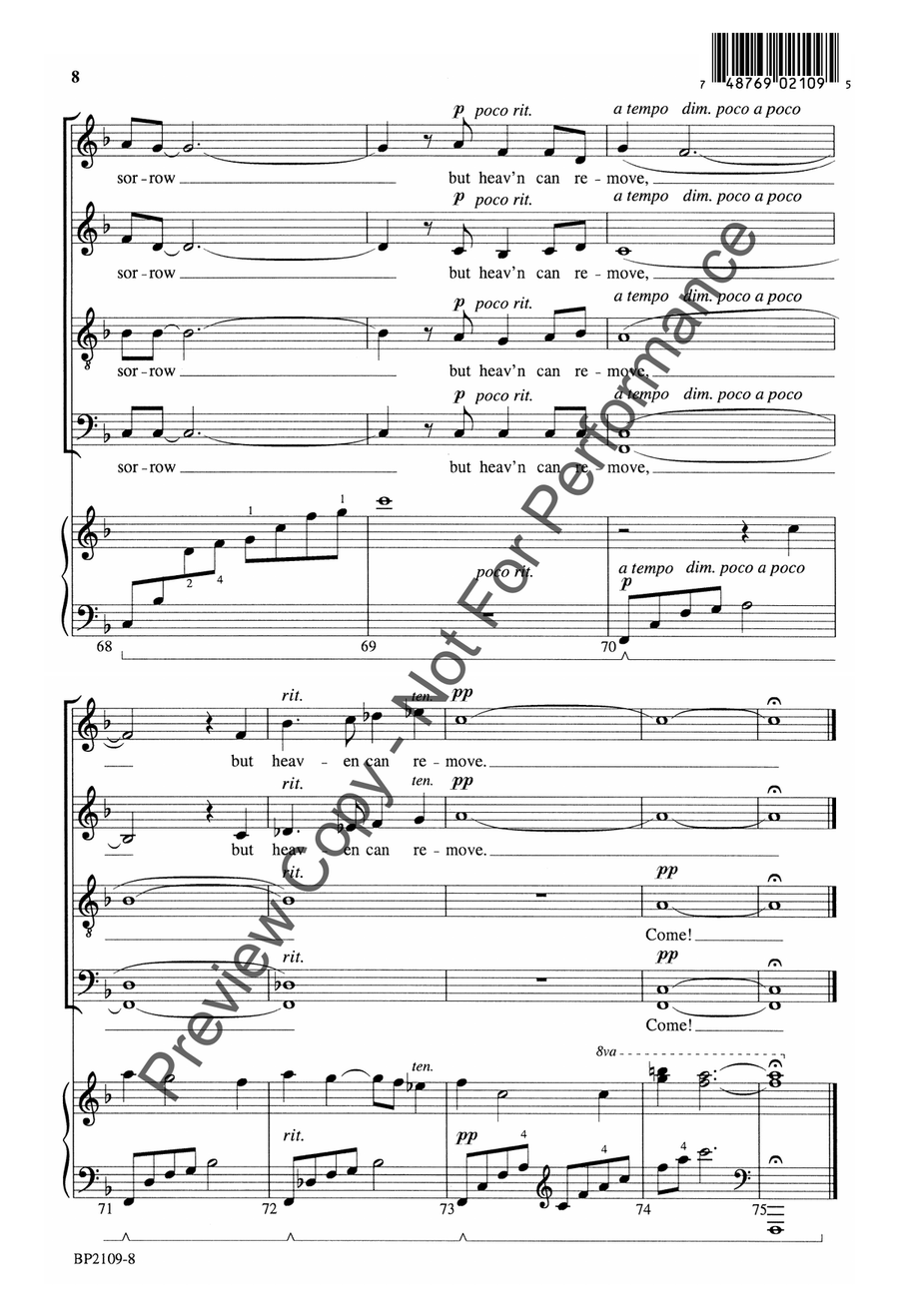 Come, Ye Disconsolate - McGrath 4-Part scores gallery preview page 9