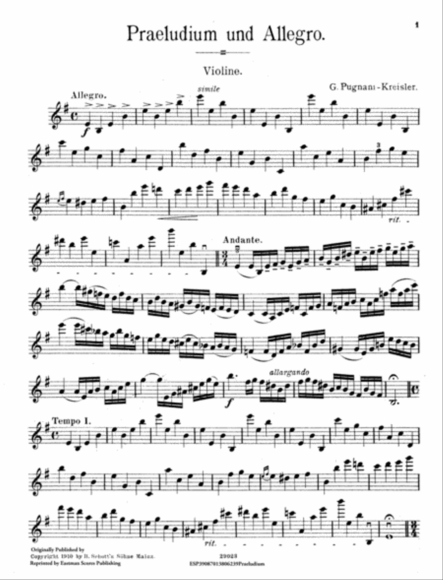 Praeludium & Allegro Violin Solo scores gallery preview page 3