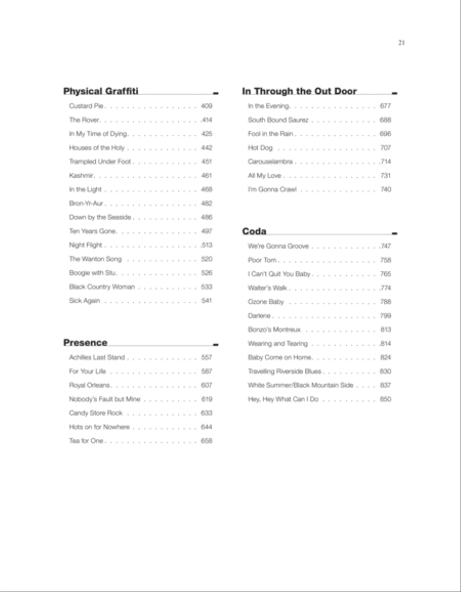 Led Zeppelin -- The Complete Studio Recordings Guitar Tablature scores gallery preview page 6
