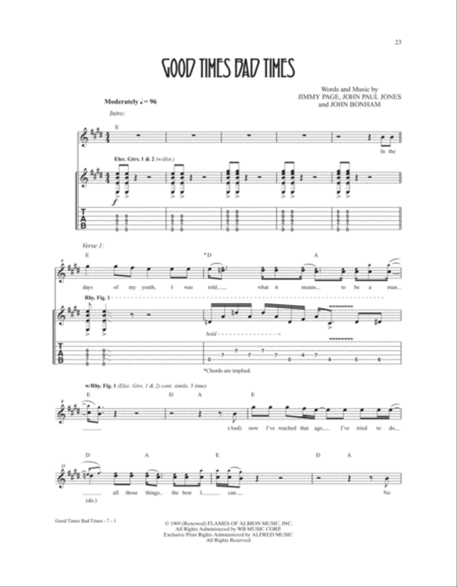 Led Zeppelin -- The Complete Studio Recordings Guitar Tablature scores gallery preview page 7
