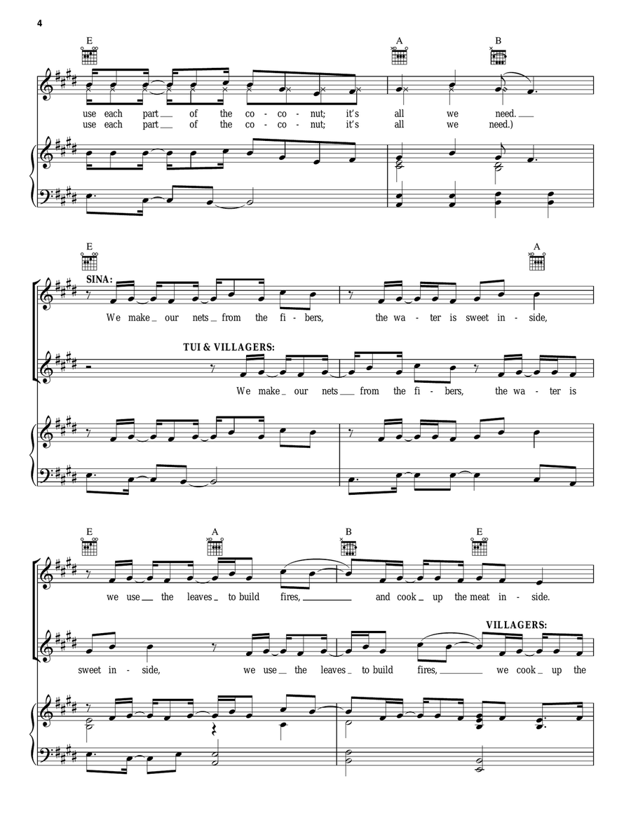 Where You Are (from Moana) Piano, Vocal, Guitar scores gallery preview page 4