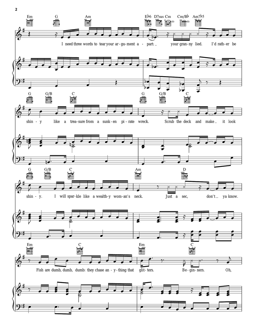 Shiny (from Moana) Shiny (from Moana) Piano, Vocal, Guitar scores gallery preview page 2