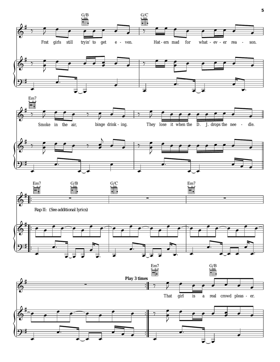 Black Beatles Black Beatles Piano, Vocal, Guitar scores gallery preview page 5