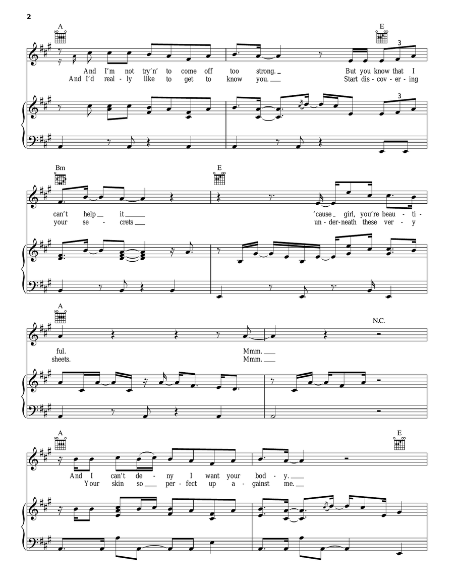 Lights On Lights On Piano, Vocal, Guitar scores gallery preview page 2
