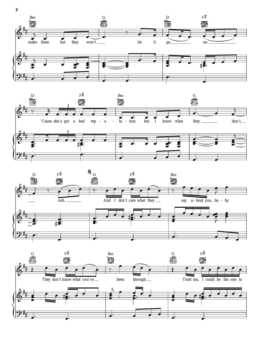 Bad Reputation Bad Reputation Piano, Vocal, Guitar scores gallery preview page 2