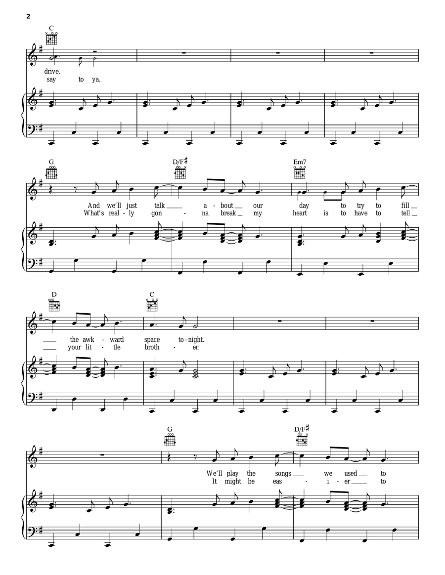 Three Empty Words Three Empty Words Piano, Vocal, Guitar scores gallery preview page 2