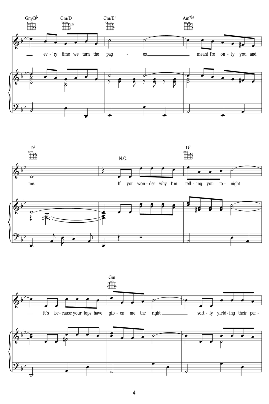 History Of Love (Historia De Un Amor) Piano, Vocal scores gallery preview page 4