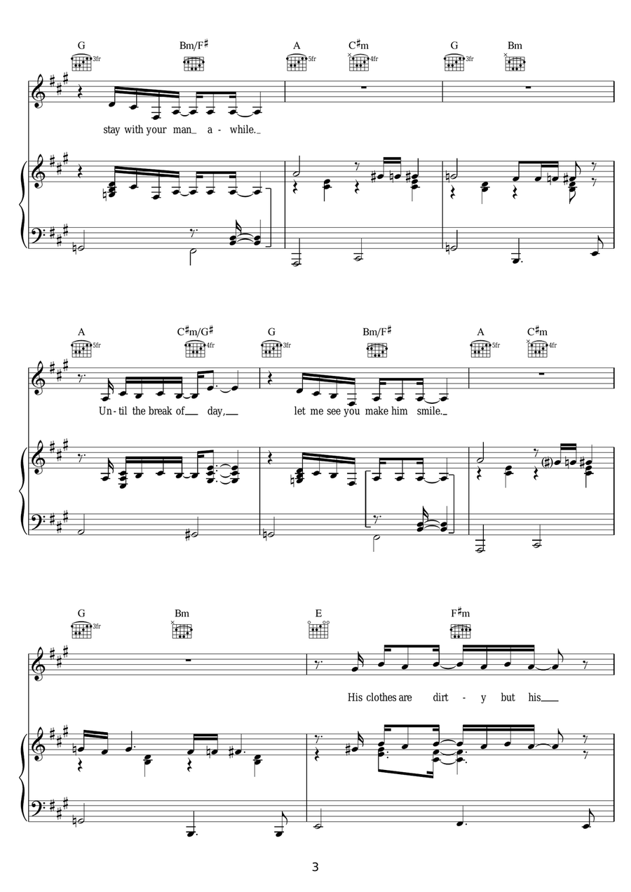 Lay Lady Lay Lay Lady Lay Piano, Vocal scores gallery preview page 3
