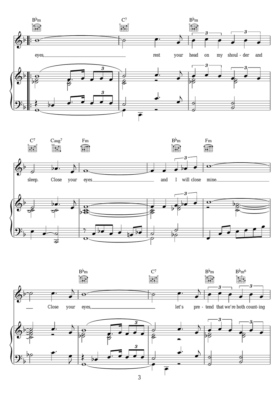 Close Your Eyes Close Your Eyes Piano, Vocal scores gallery preview page 3