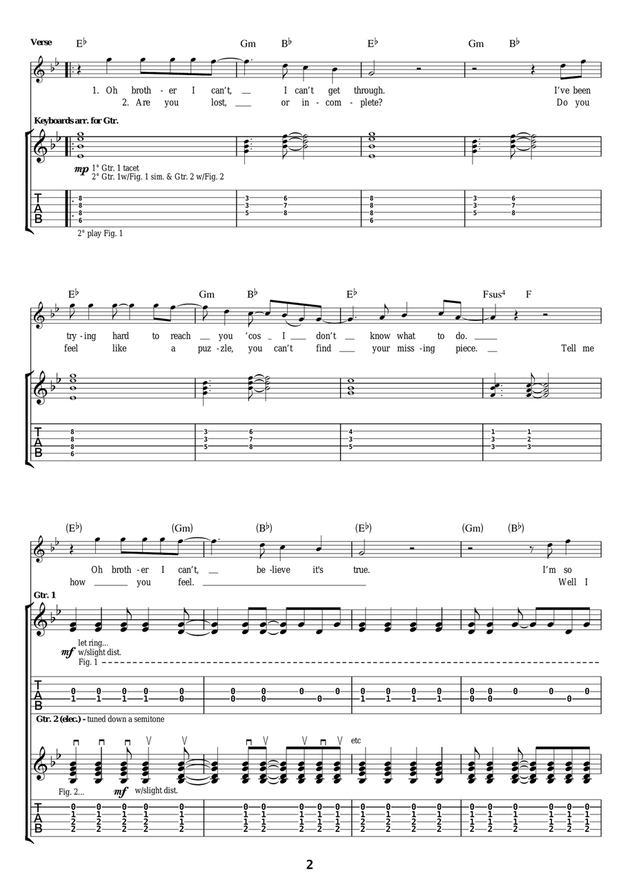 Talk Talk Electric Guitar scores gallery preview page 2
