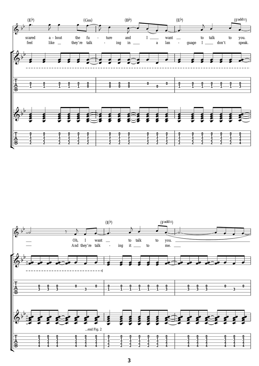 Talk Talk Electric Guitar scores gallery preview page 3