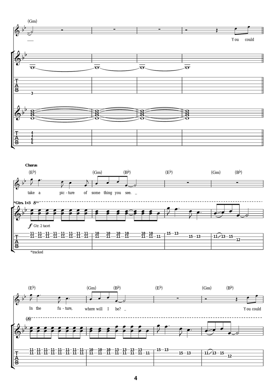 Talk Talk Electric Guitar scores gallery preview page 4