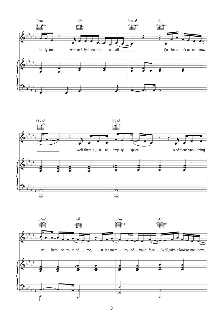Against All Odds (Take A Look At Me Now) Piano, Vocal scores gallery preview page 3