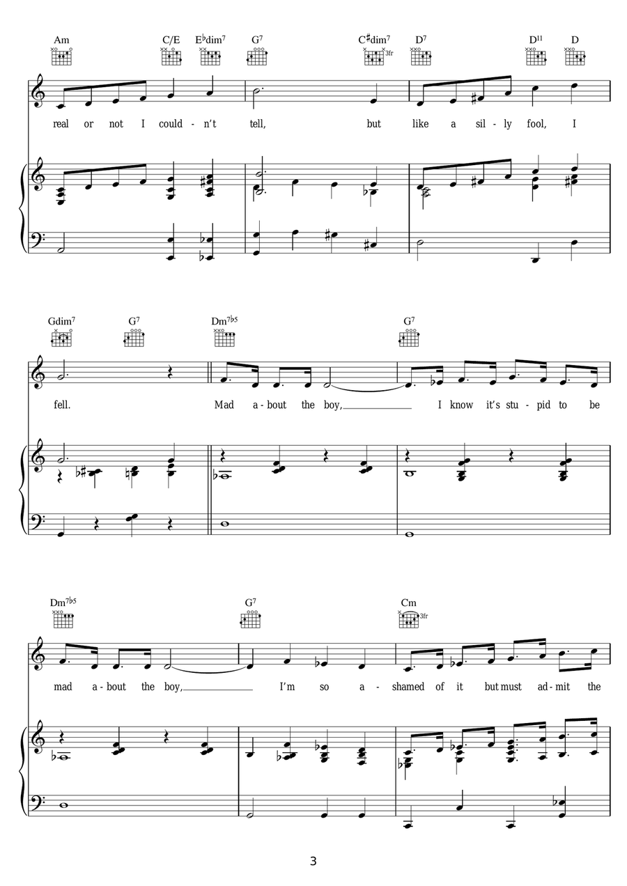 Mad About The Boy Mad About The Boy Piano, Vocal scores gallery preview page 3