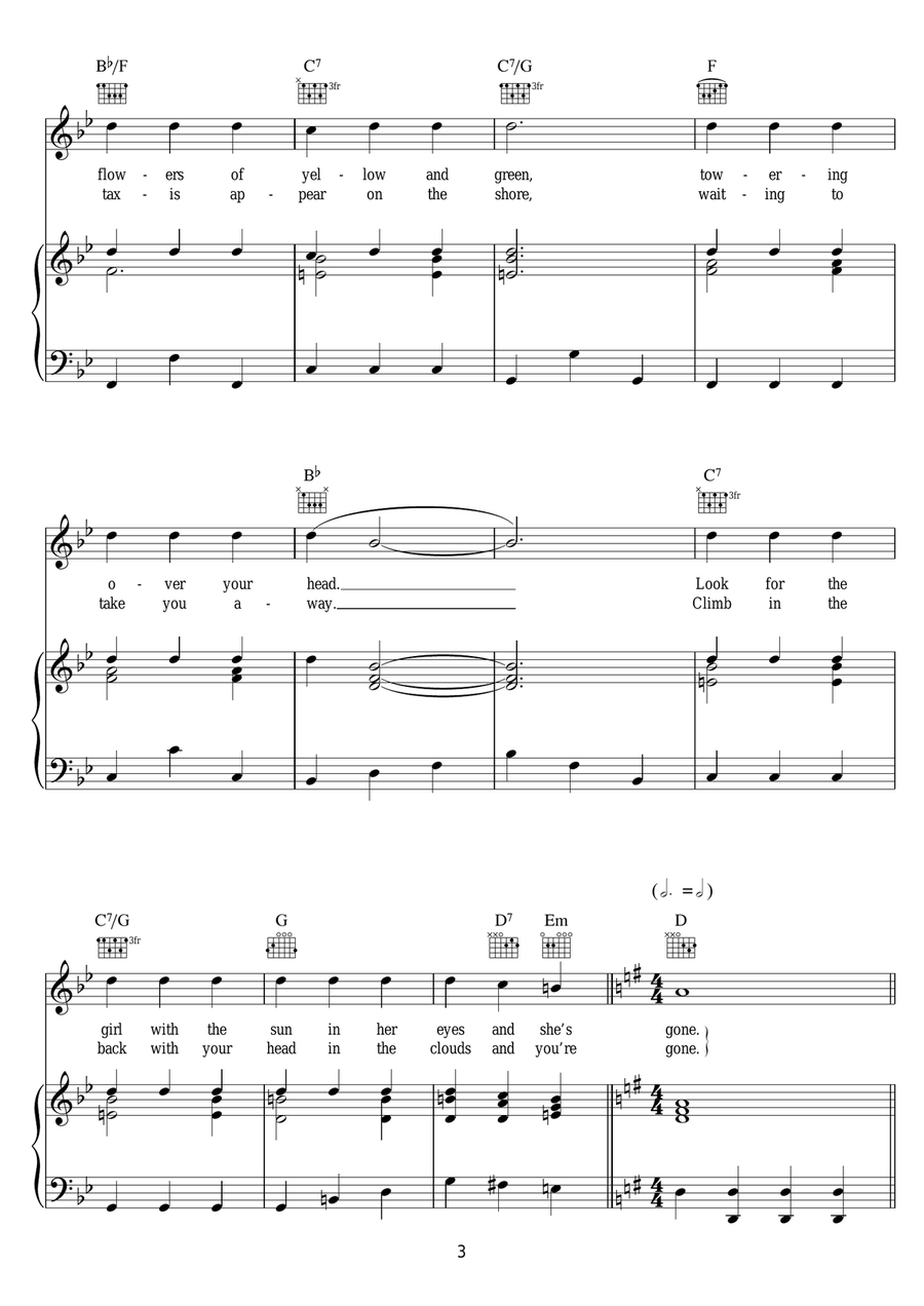 Lucy In The Sky With Diamonds Piano, Vocal scores gallery preview page 3