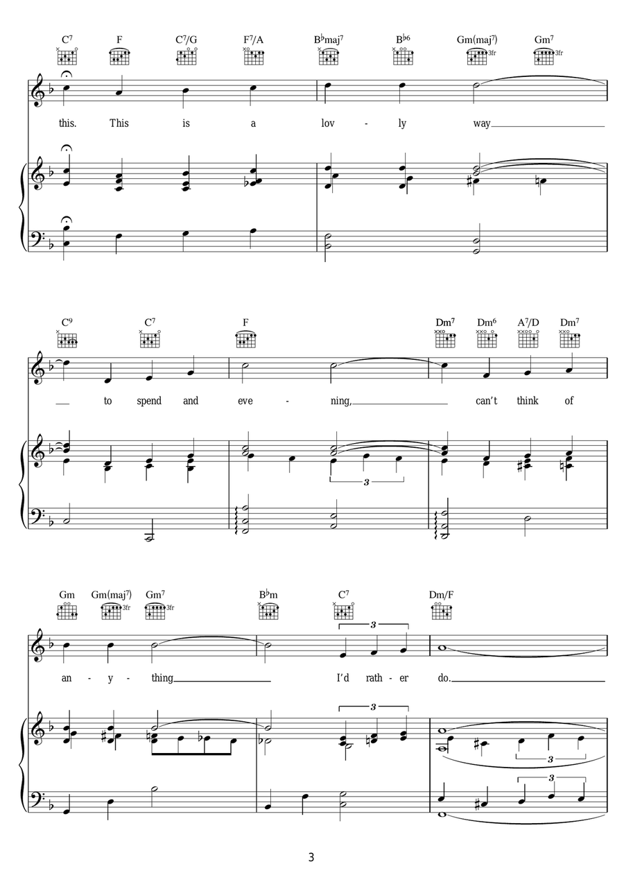 A Lovely Way To Spend An Evening Piano, Vocal scores gallery preview page 3