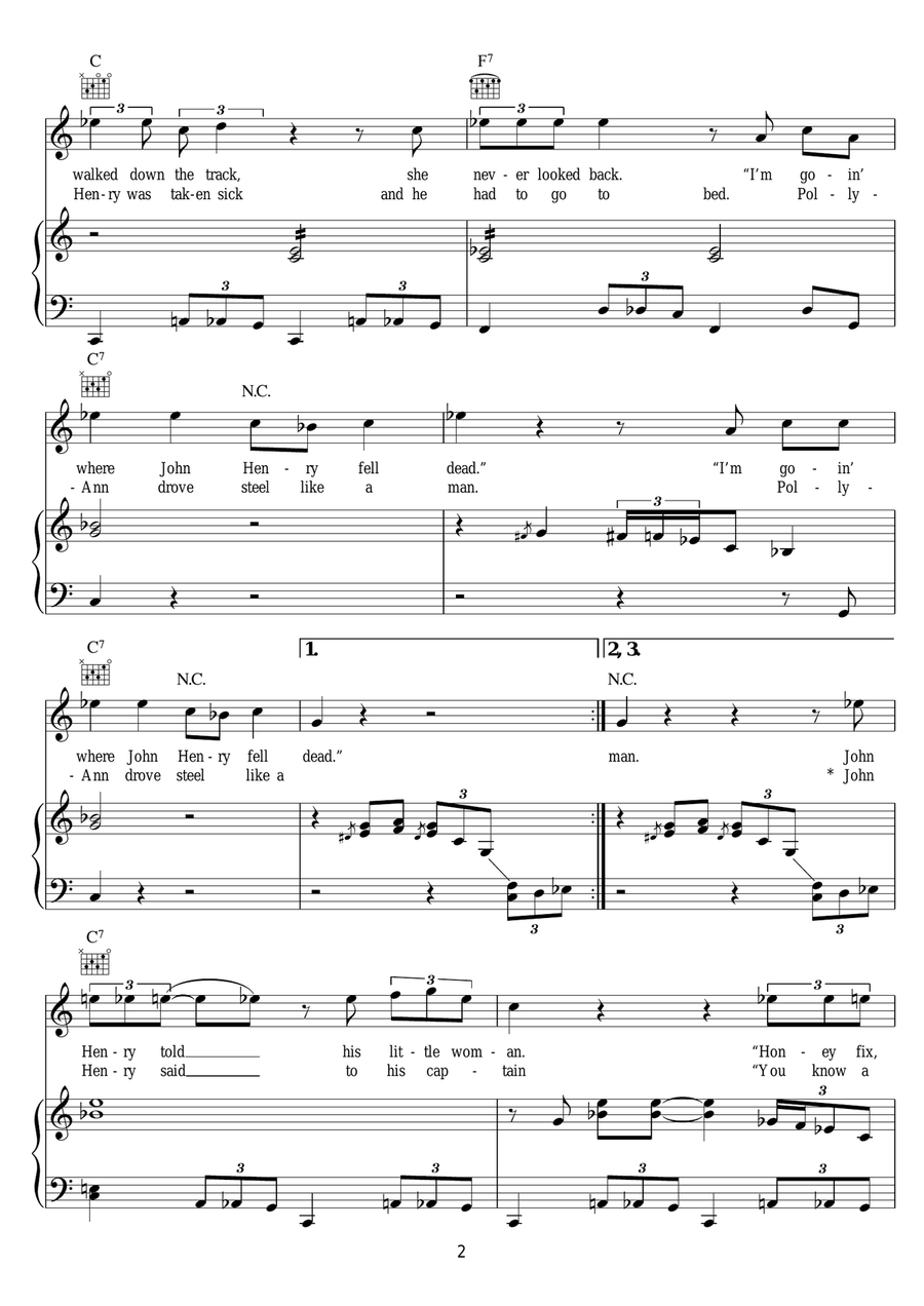John Henry John Henry Piano, Vocal scores gallery preview page 2
