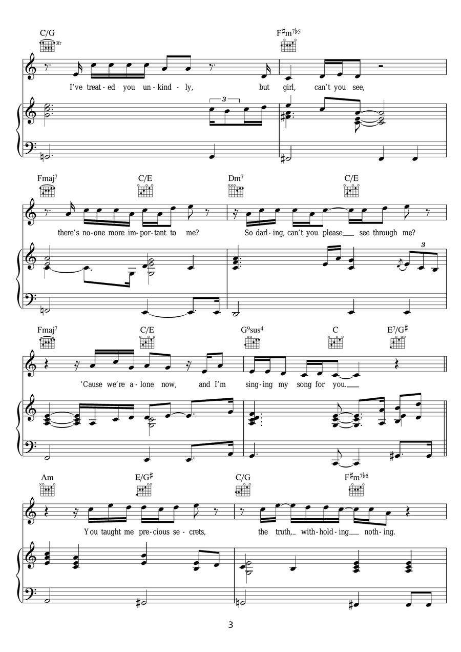 A Song For You A Song For You Piano, Vocal scores gallery preview page 3