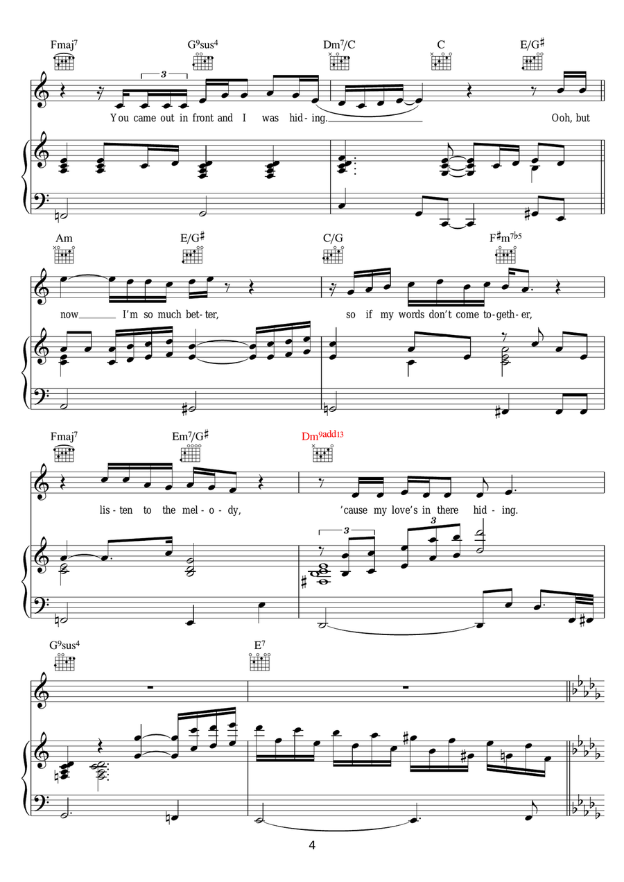 A Song For You A Song For You Piano, Vocal scores gallery preview page 4