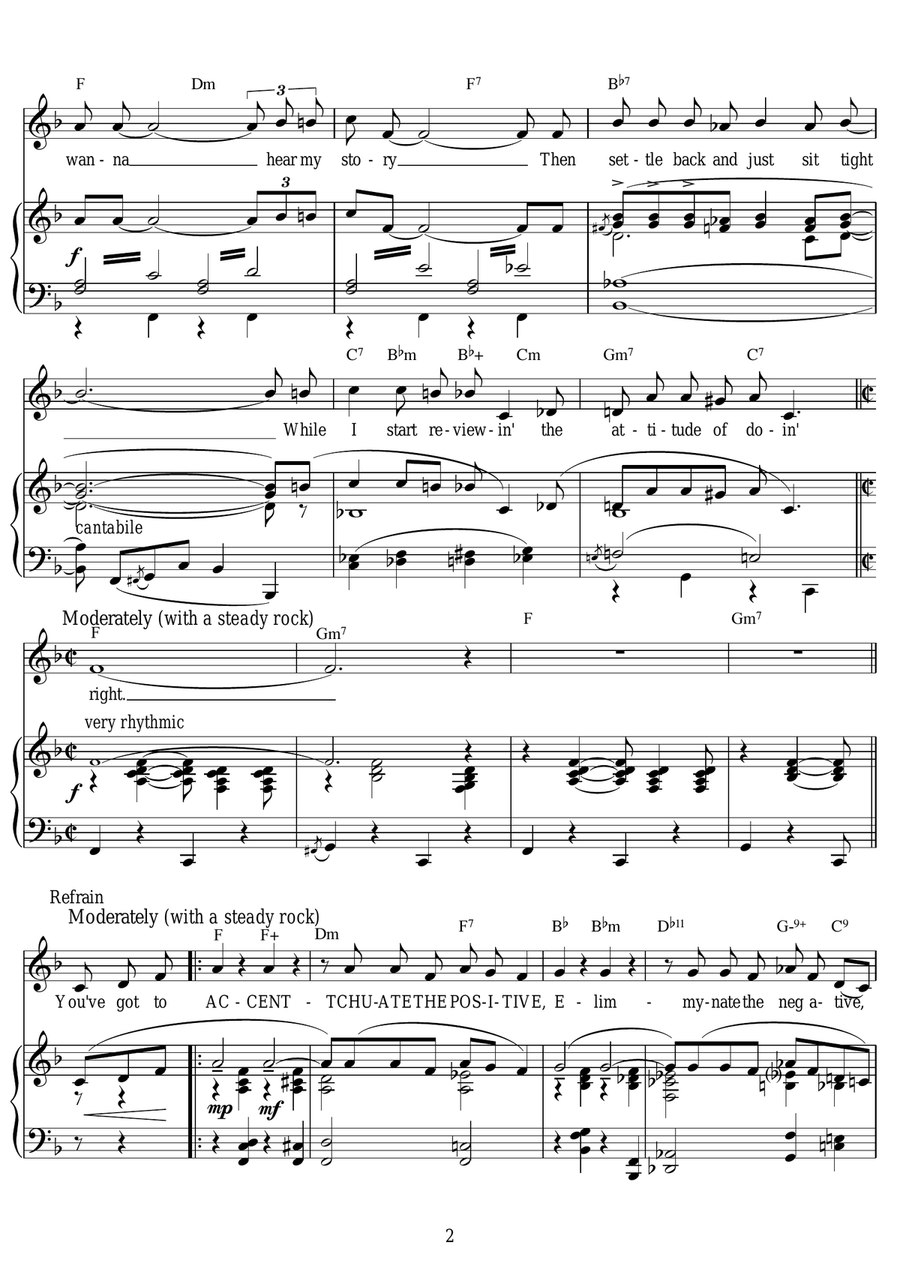 Ac-cent-tchu-ate The Positive Piano, Vocal scores gallery preview page 2