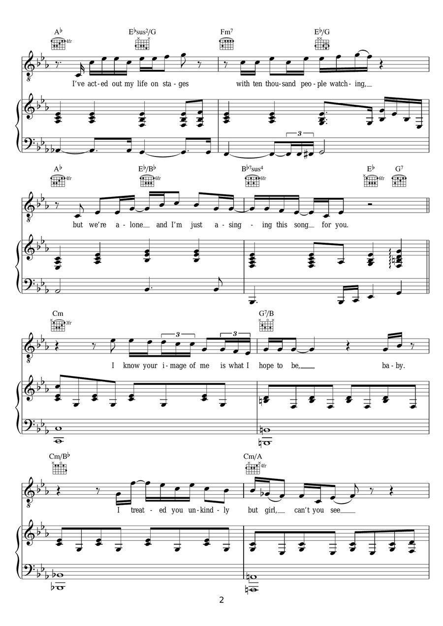 A Song For You A Song For You Piano, Vocal scores gallery preview page 2
