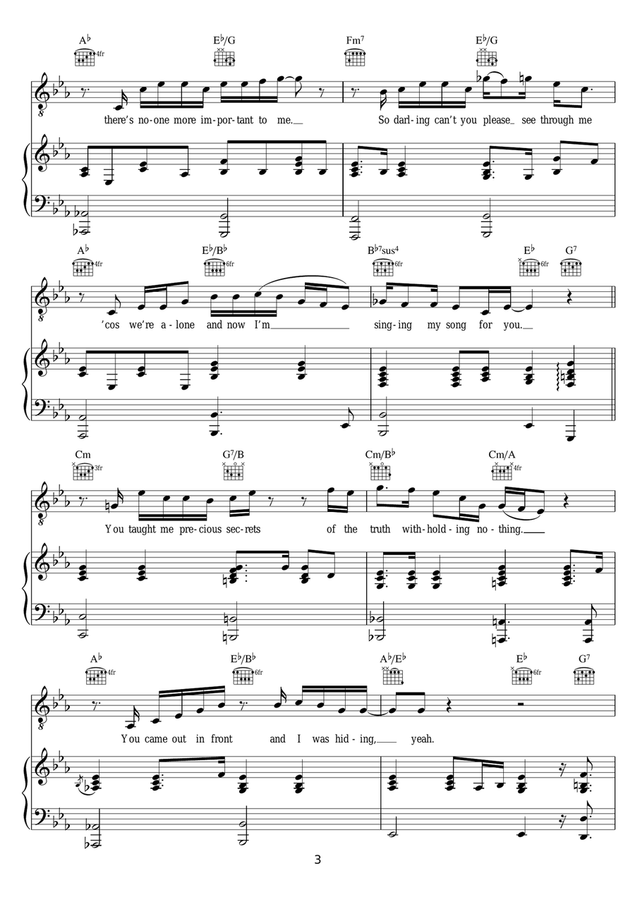A Song For You A Song For You Piano, Vocal scores gallery preview page 3