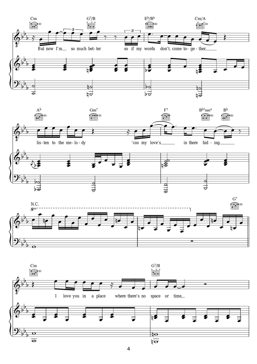 A Song For You A Song For You Piano, Vocal scores gallery preview page 4