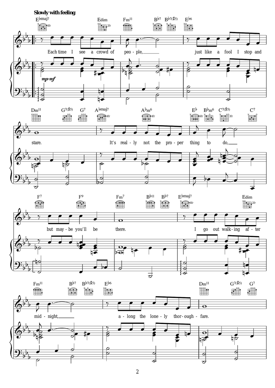 Maybe You'll Be There by Frank Sinatra Piano, Vocal - Digital Sheet Music page 2